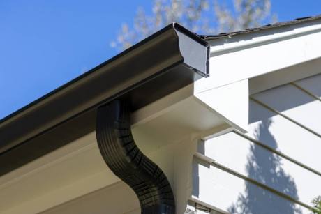 Black gutters installed on Germantown Home