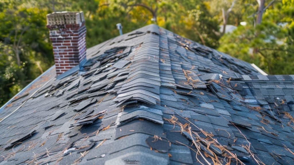 Roof that needs to be inspected for damage.