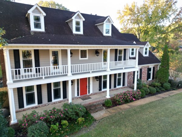 Germantown home siding replacement, window installation with stained glass