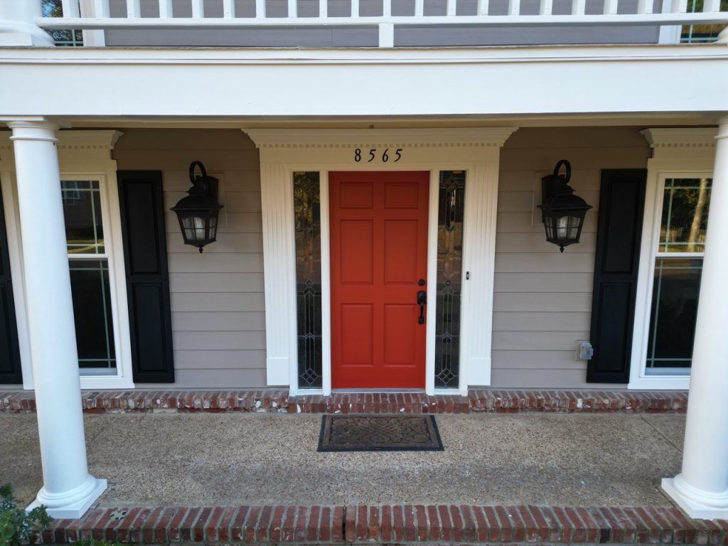 Germantown home siding replacement, window installation with stained glass