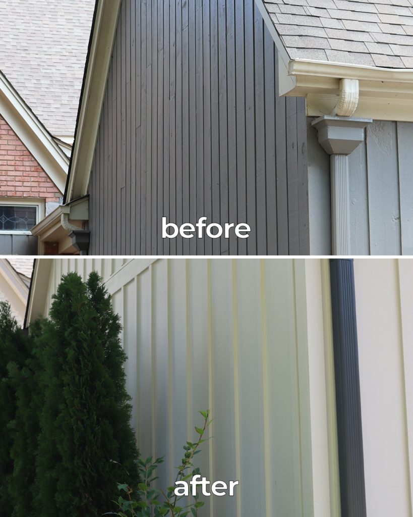 before & after hardie board & batten siding update for home germantown tn